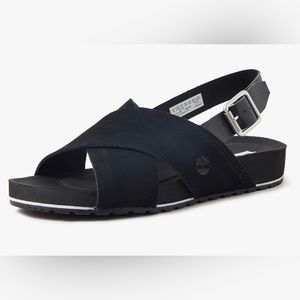 NWOT Timberland Malibu Waves Basic X Strap Black suede  Sandal Women’s size 10